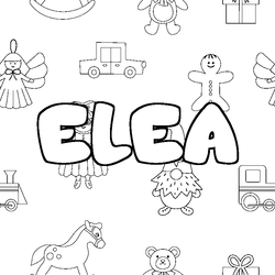 Coloraci&oacute;n del nombre ELEA - decorado juguetes