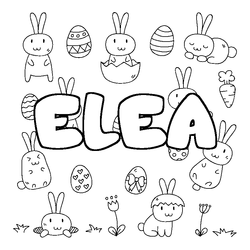 Coloraci&oacute;n del nombre ELEA - decorado Pascua
