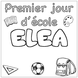Coloraci&oacute;n del nombre ELEA - decorado primer d&iacute;a de escuela