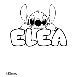 Coloraci&oacute;n del nombre ELEA - decorado Stitch