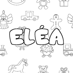 Coloraci&oacute;n del nombre EL&Eacute;A - decorado juguetes