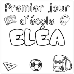 Coloraci&oacute;n del nombre EL&Eacute;A - decorado primer d&iacute;a de escuela