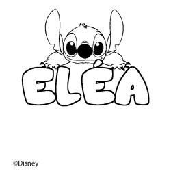 Coloraci&oacute;n del nombre EL&Eacute;A - decorado Stitch