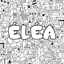 Coloraci&oacute;n del nombre &Eacute;L&Eacute;A - decorado ciudad
