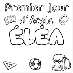 Coloraci&oacute;n del nombre &Eacute;L&Eacute;A - decorado primer d&iacute;a de escuela