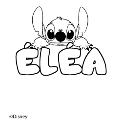 Coloraci&oacute;n del nombre &Eacute;L&Eacute;A - decorado Stitch