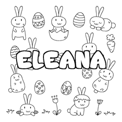 Coloraci&oacute;n del nombre ELEANA - decorado Pascua