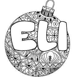 Coloraci&oacute;n del nombre ELI - decorado bola de Navidad