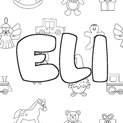 Coloraci&oacute;n del nombre ELI - decorado juguetes