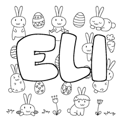 Coloraci&oacute;n del nombre ELI - decorado Pascua