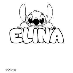 Coloraci&oacute;n del nombre ELINA - decorado Stitch