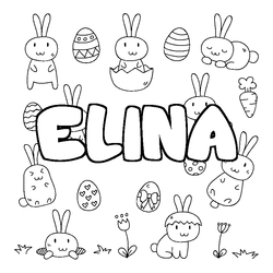 Coloraci&oacute;n del nombre ELINA - decorado Pascua