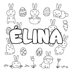 Coloraci&oacute;n del nombre &Eacute;LINA - decorado Pascua