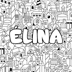 Coloraci&oacute;n del nombre &Eacute;LINA - decorado ciudad