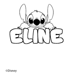 Coloraci&oacute;n del nombre ELINE - decorado Stitch