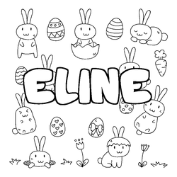 Coloraci&oacute;n del nombre ELINE - decorado Pascua