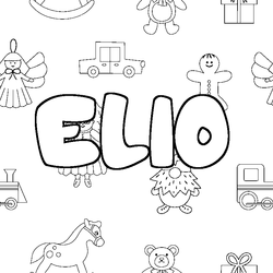 Coloraci&oacute;n del nombre ELIO - decorado juguetes
