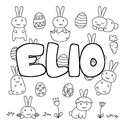 Coloraci&oacute;n del nombre ELIO - decorado Pascua