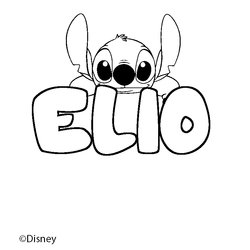 Coloraci&oacute;n del nombre ELIO - decorado Stitch