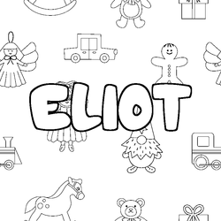 Coloraci&oacute;n del nombre ELIOT - decorado juguetes