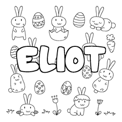 Coloraci&oacute;n del nombre ELIOT - decorado Pascua