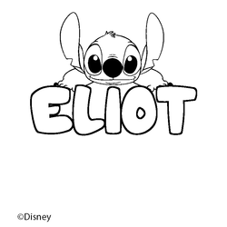 Coloraci&oacute;n del nombre ELIOT - decorado Stitch