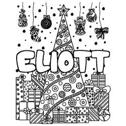 Coloraci&oacute;n del nombre ELIOTT - decorado &aacute;rbol de Navidad y regalos