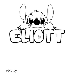 Coloraci&oacute;n del nombre ELIOTT - decorado Stitch