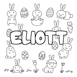Coloraci&oacute;n del nombre ELIOTT - decorado Pascua