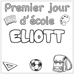 Coloraci&oacute;n del nombre ELIOTT - decorado primer d&iacute;a de escuela