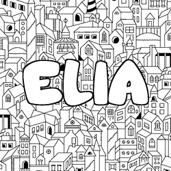 Coloraci&oacute;n del nombre ELIA - decorado ciudad