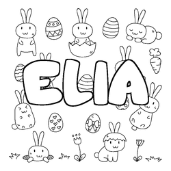 Coloraci&oacute;n del nombre ELIA - decorado Pascua