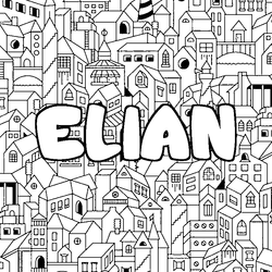 Coloraci&oacute;n del nombre ELIAN - decorado ciudad