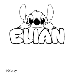 Coloraci&oacute;n del nombre ELIAN - decorado Stitch