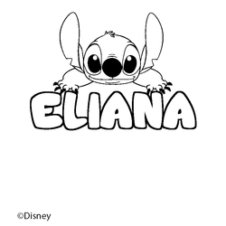 Coloraci&oacute;n del nombre ELIANA - decorado Stitch