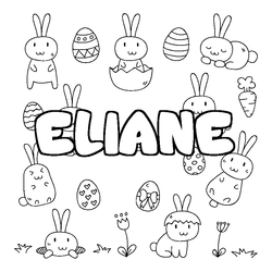 Coloraci&oacute;n del nombre ELIANE - decorado Pascua