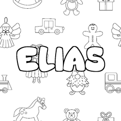 Coloraci&oacute;n del nombre ELIAS - decorado juguetes
