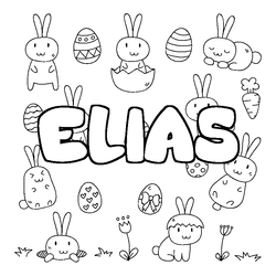 Coloraci&oacute;n del nombre ELIAS - decorado Pascua