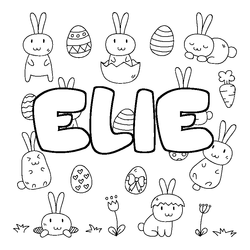 Coloraci&oacute;n del nombre ELIE - decorado Pascua