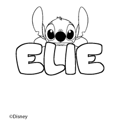 Coloraci&oacute;n del nombre ELIE - decorado Stitch