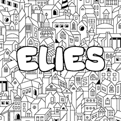 Coloraci&oacute;n del nombre ELIES - decorado ciudad