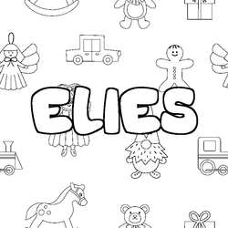 Coloraci&oacute;n del nombre ELIES - decorado juguetes