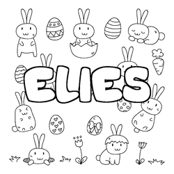 Coloraci&oacute;n del nombre ELIES - decorado Pascua
