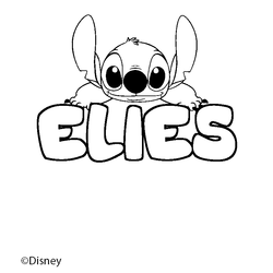 Coloraci&oacute;n del nombre ELIES - decorado Stitch