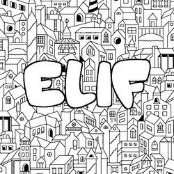 Coloraci&oacute;n del nombre ELIF - decorado ciudad