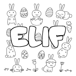 Coloraci&oacute;n del nombre ELIF - decorado Pascua