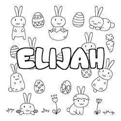 Coloraci&oacute;n del nombre ELIJAH - decorado Pascua
