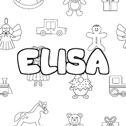 Coloraci&oacute;n del nombre ELISA - decorado juguetes