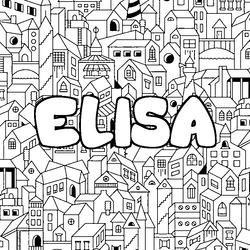 Coloraci&oacute;n del nombre ELISA - decorado ciudad