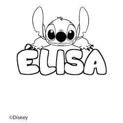 Coloraci&oacute;n del nombre &Eacute;LISA - decorado Stitch